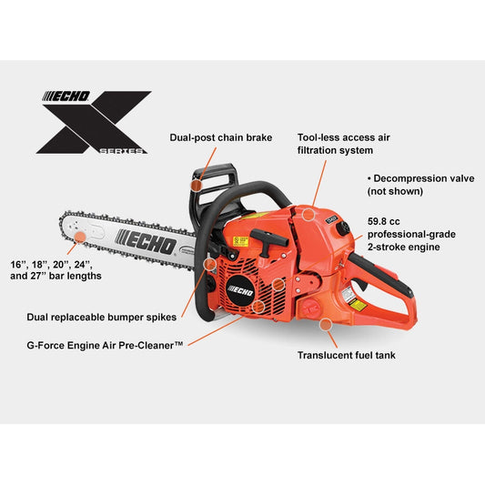 Echo Chainsaw 59.8cc C/w 24in CS620PW-24