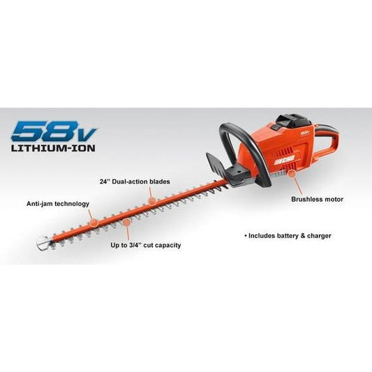 Echo 58v Hedge Trimmer W\2ah Batter CHT58V2AH